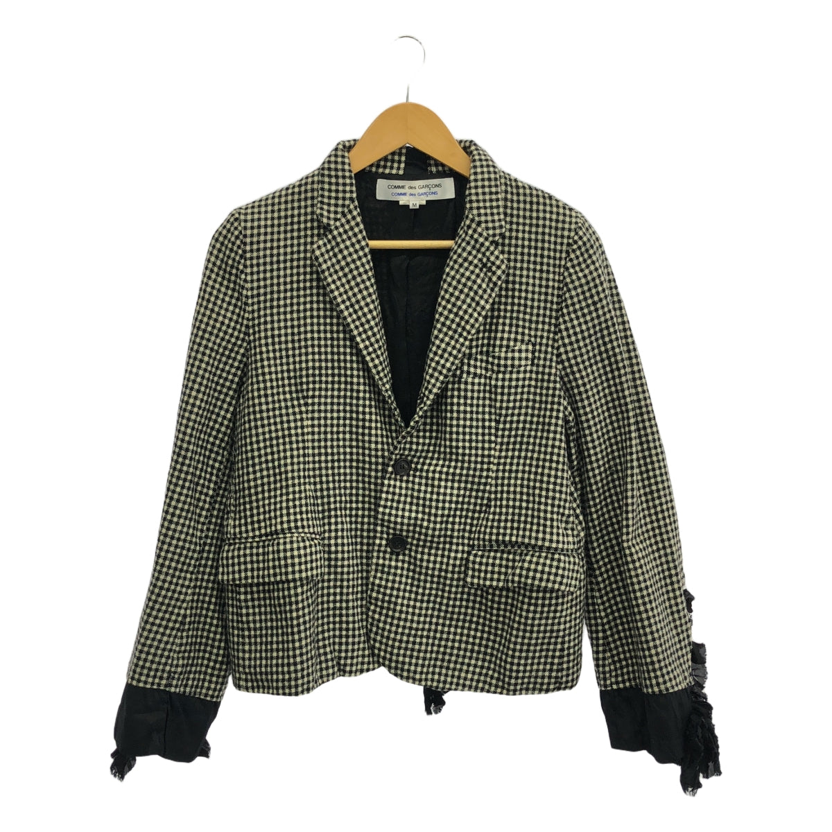COMME des GARCONS COMME des GARCONS / 콤콤 | 프릴 장식 싱글 브레스트 재킷 / 총 안감 | M | 화이트/블랙 | 여성