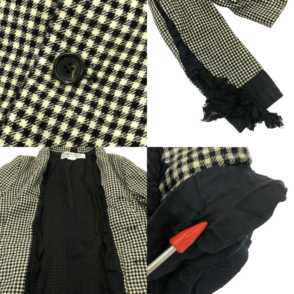 COMME des GARCONS COMME des GARCONS |荷葉邊單排扣外套 / 全襯裡 | M |白色/黑色 |女性的