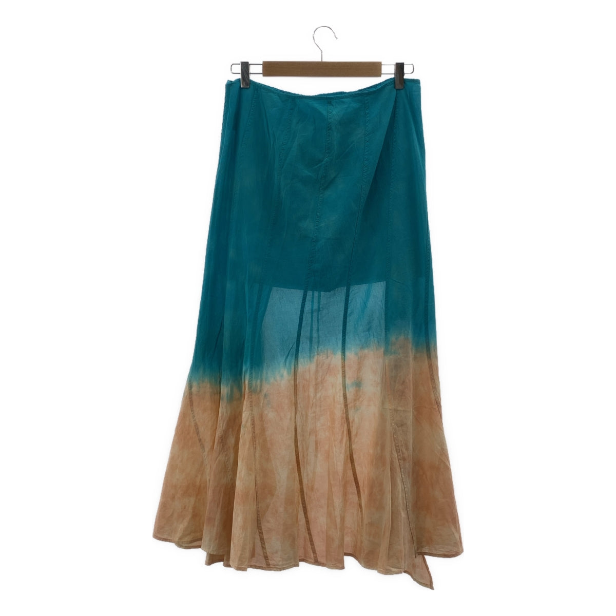 【新品】  KANAKO SAKAI / カナコサカイ | 2023SS | Tie dye Sheer Wrap Skirt タイダイ ラップ スカート | 32 | ブルー系/ピンクベージュ | レディース