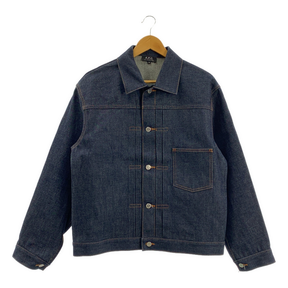 A.P.C. / アーペーセー | Rue Madame Paris / DENIM BRUT VESTE JEAN JPS / 1st リジット 濃紺 デニムジャケット | M | メンズ