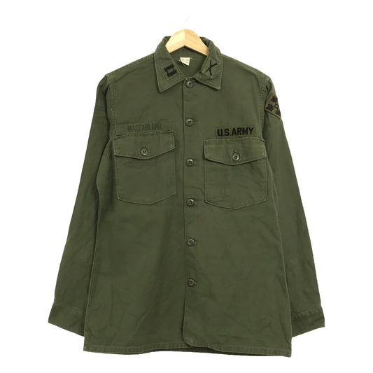 VINTAGE / Vintage clothing | 60s USARMY OG-107 cotton satin patch utility shirt | 14 1/2 | Olive | Men's