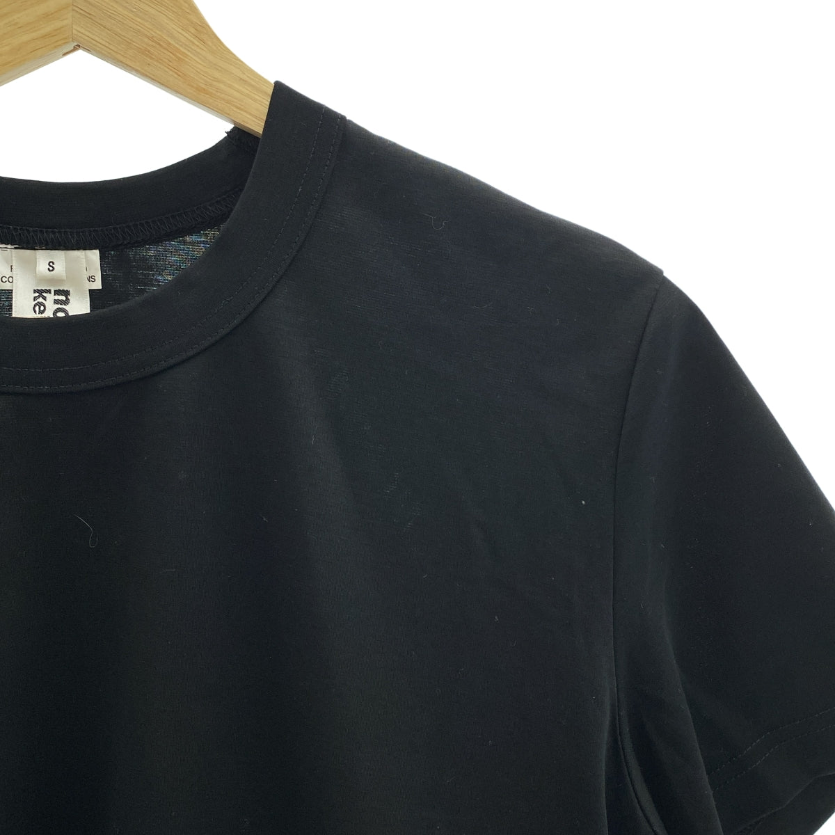 [狀況極佳] noir kei ninomiya | 2025 春夏 | 薄紗對接圓領上衣 | S碼 | 黑色 | 女款