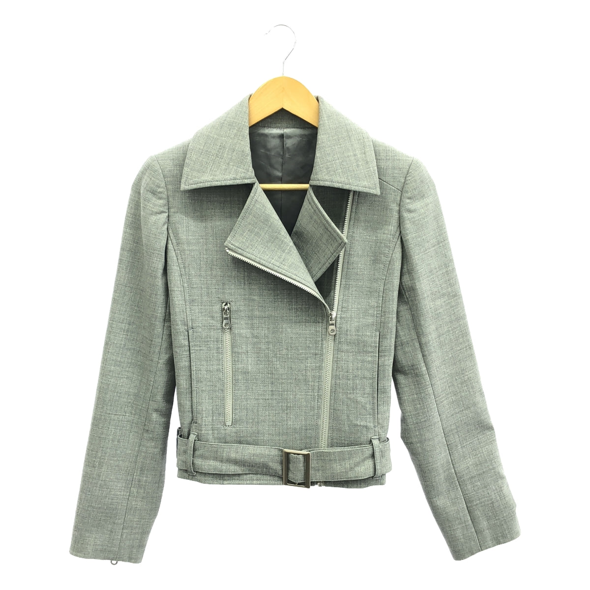 [Good Condition] Tomoumi Ono | Wool Riders Jacket | Size 38 | Grey | Women's