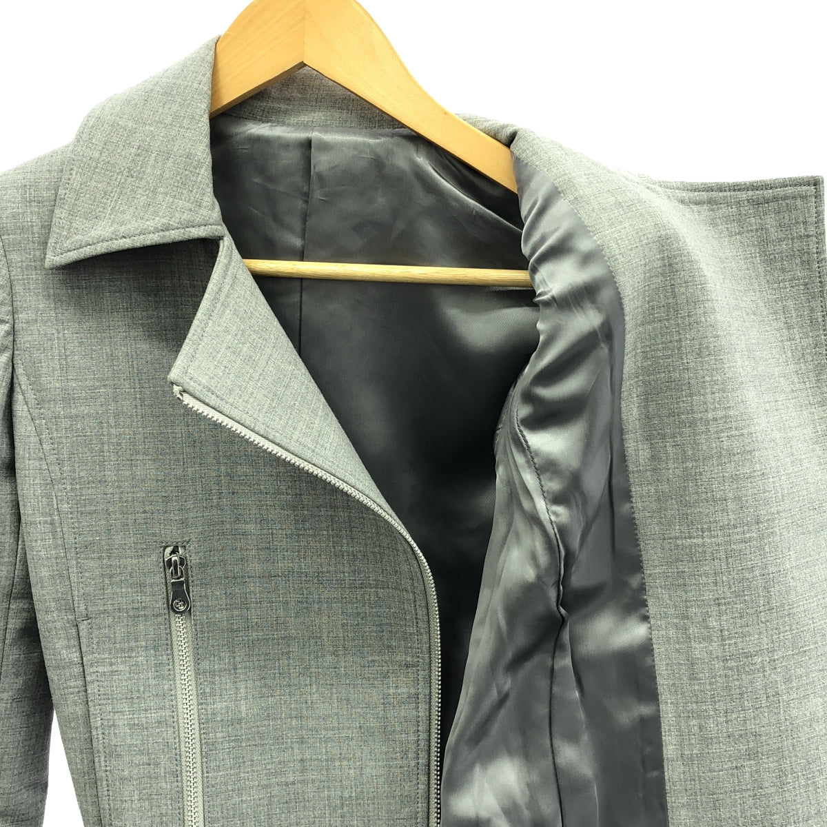 [品相良好] 小野友美 |羊毛騎士外套 |尺寸 38 |灰色 |女性的