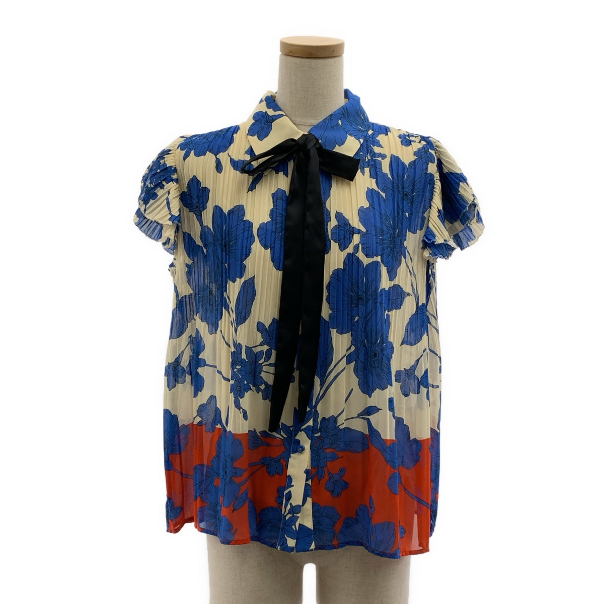 雙重標準服裝 | 印花褶皺雙袖襯衫式上衣 | 尺寸 38 | 女款