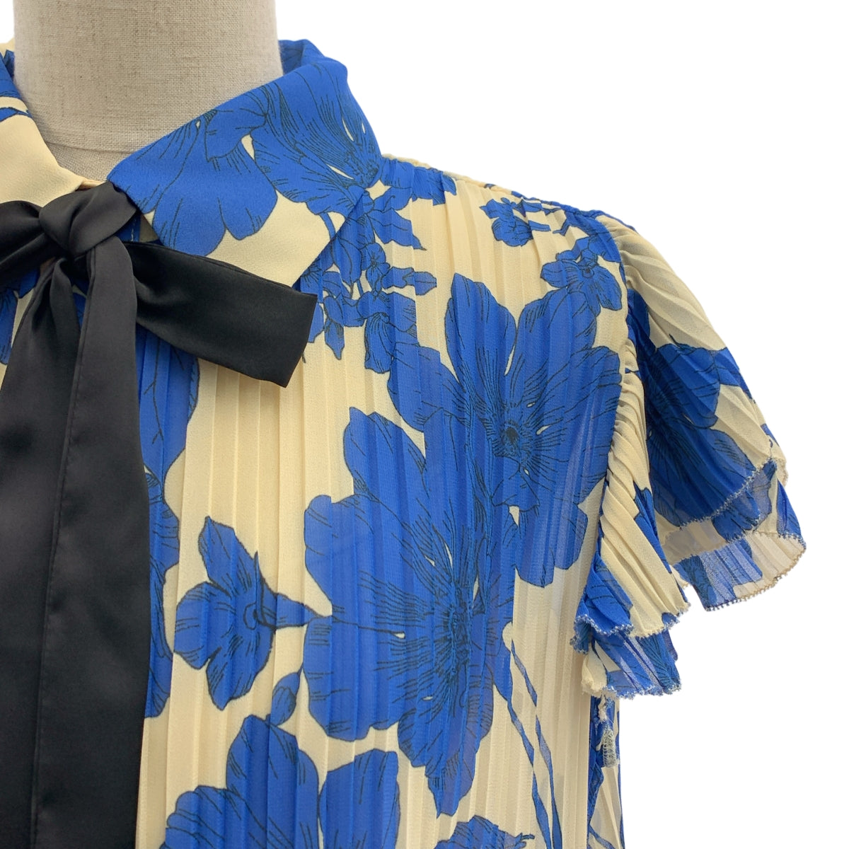 雙重標準服裝 | 印花褶皺雙袖襯衫式上衣 | 尺寸 38 | 女款