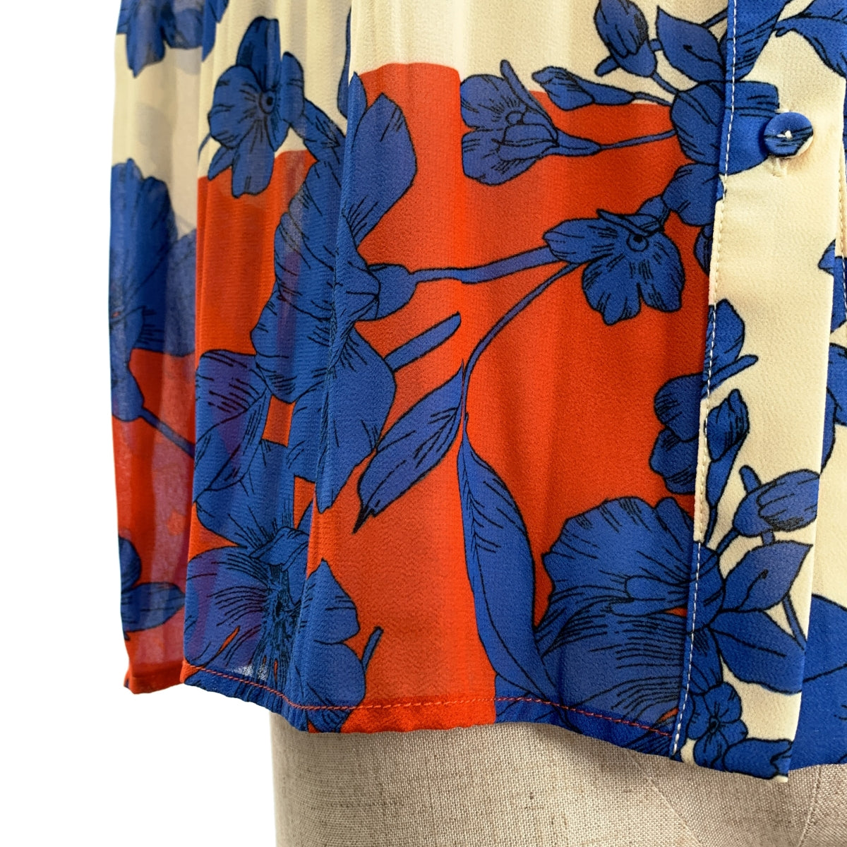 雙重標準服裝 | 印花褶皺雙袖襯衫式上衣 | 尺寸 38 | 女款