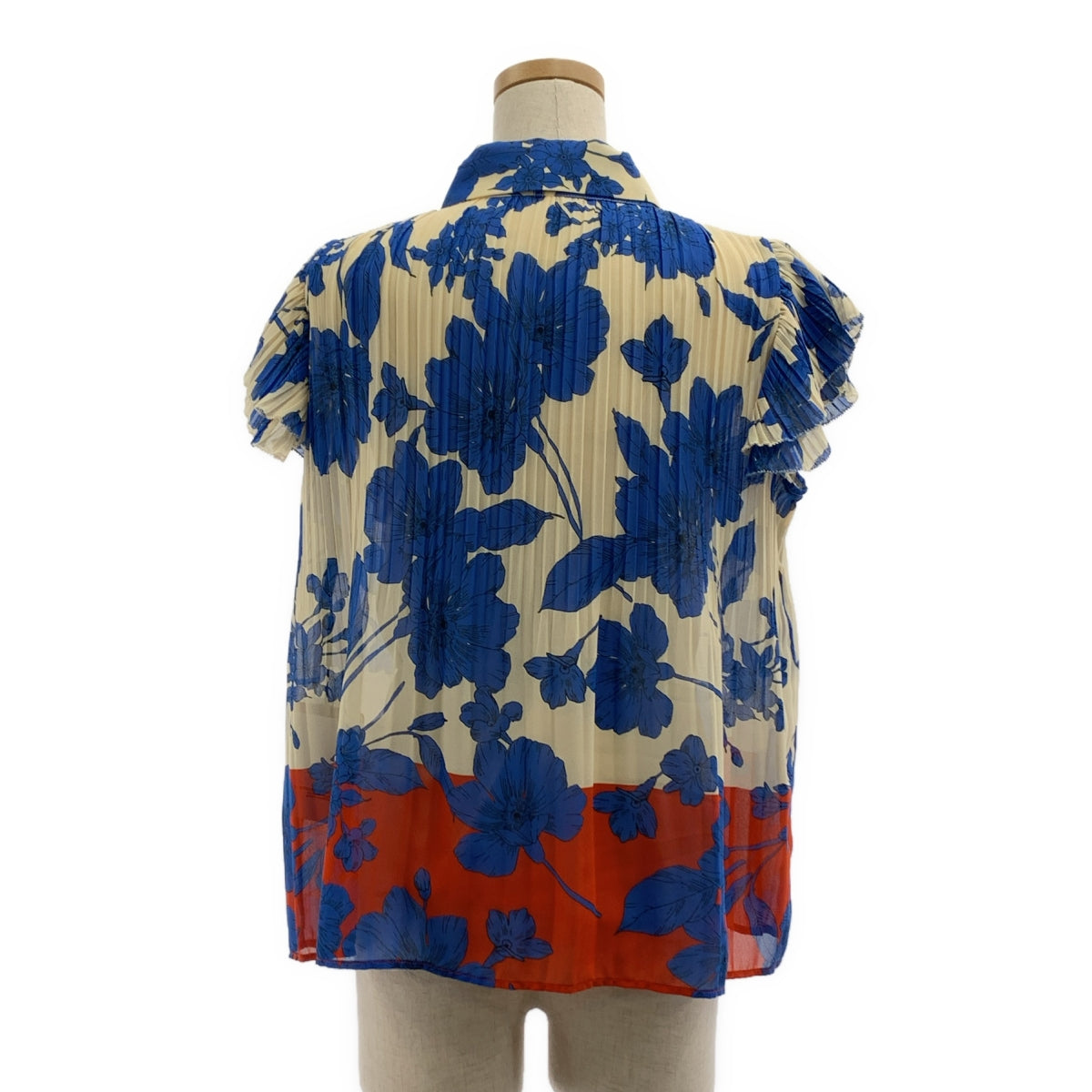 雙重標準服裝 | 印花褶皺雙袖襯衫式上衣 | 尺寸 38 | 女款