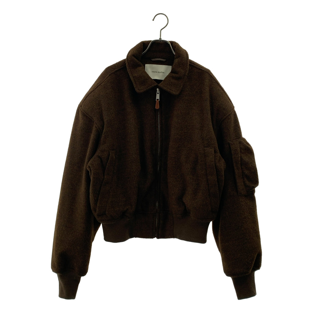 entire studios / エンタイアスタジオ | Duke bomber jacket / ウール ロゴジップ オーバー ジャケット ブルゾン / キルティング総裏地 | S | メンズ