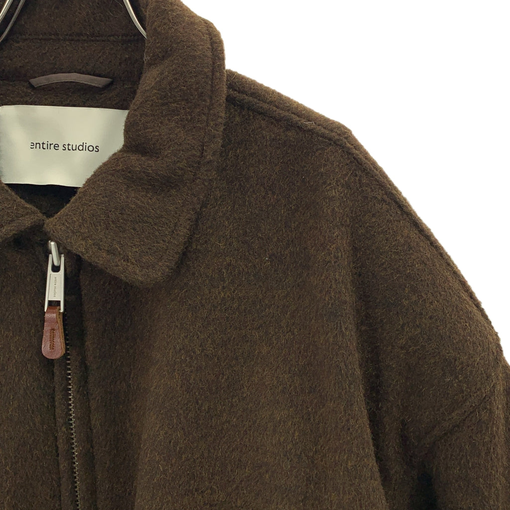 entire studios / エンタイアスタジオ | Duke bomber jacket / ウール ロゴジップ オーバー ジャケット ブルゾン / キルティング総裏地 | S | メンズ