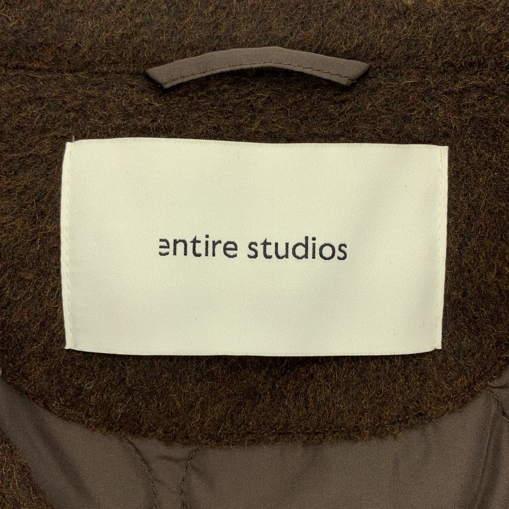 entire studios / エンタイアスタジオ | Duke bomber jacket / ウール ロゴジップ オーバー ジャケット ブルゾン / キルティング総裏地 | S | メンズ