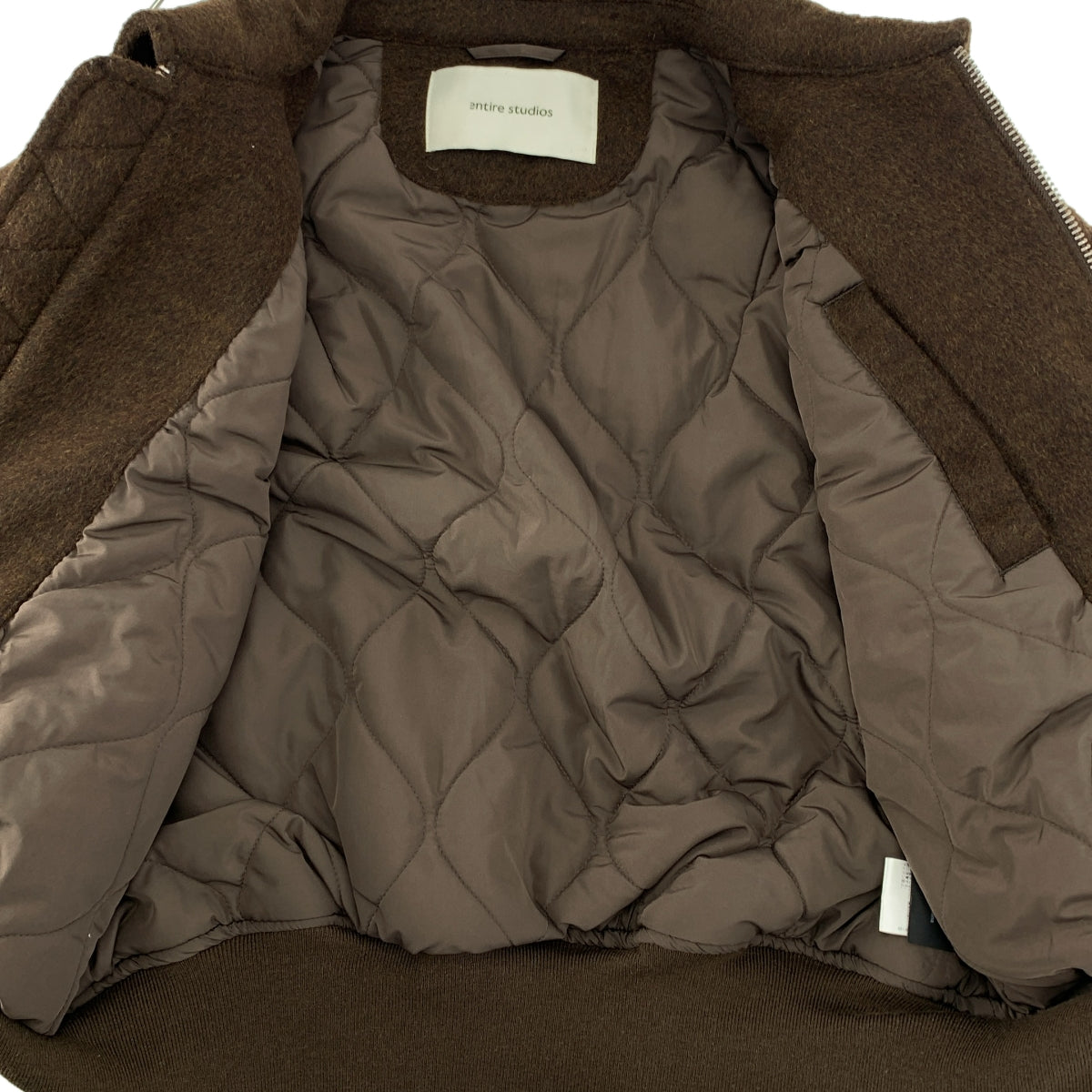 entire studios / エンタイアスタジオ | Duke bomber jacket / ウール ロゴジップ オーバー ジャケット ブルゾン / キルティング総裏地 | S | メンズ