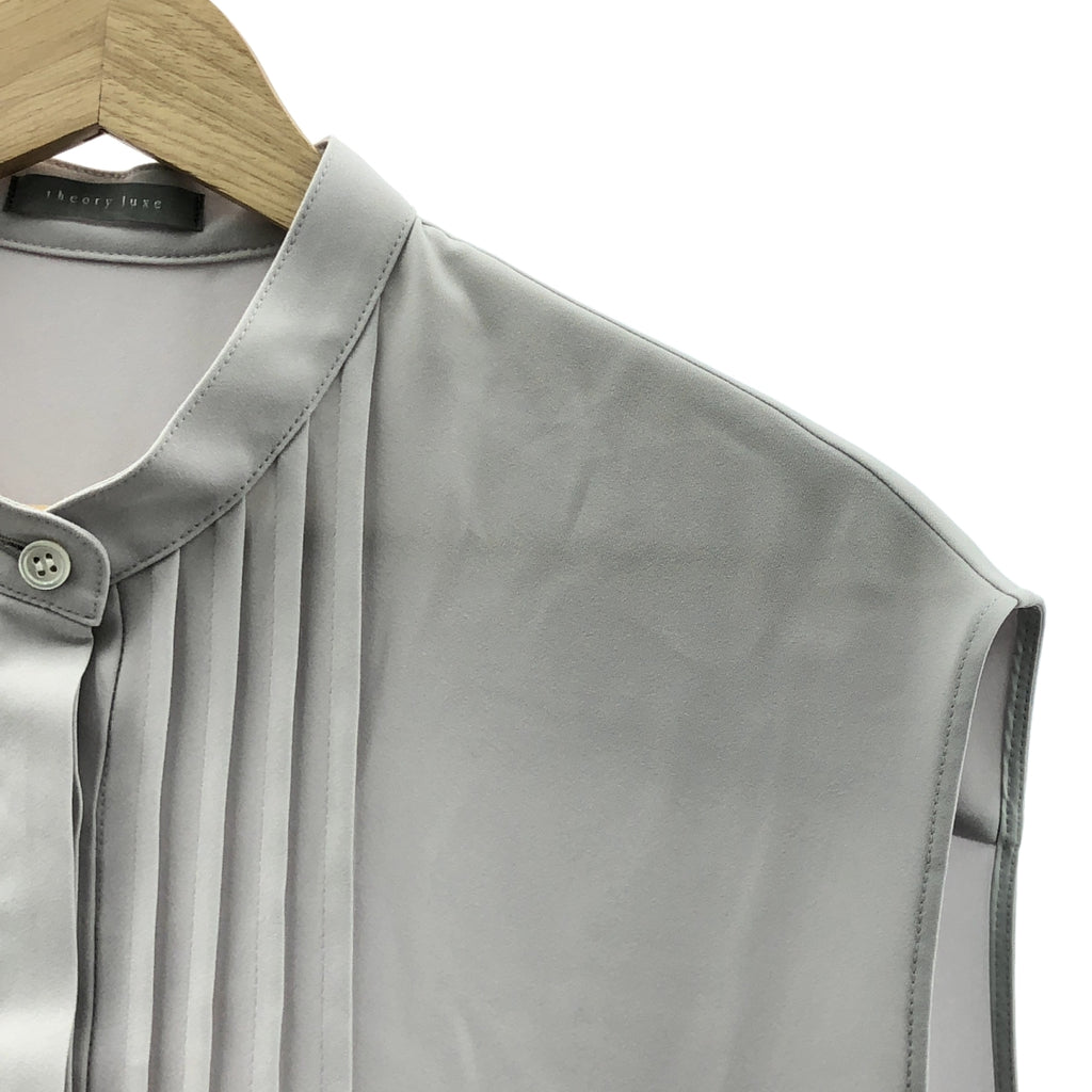 theory luxe / セオリーリュクス | 2025SS | Marvine Lina Blouse バンドカラーシャツ | 38 | ライトグレー | レディース