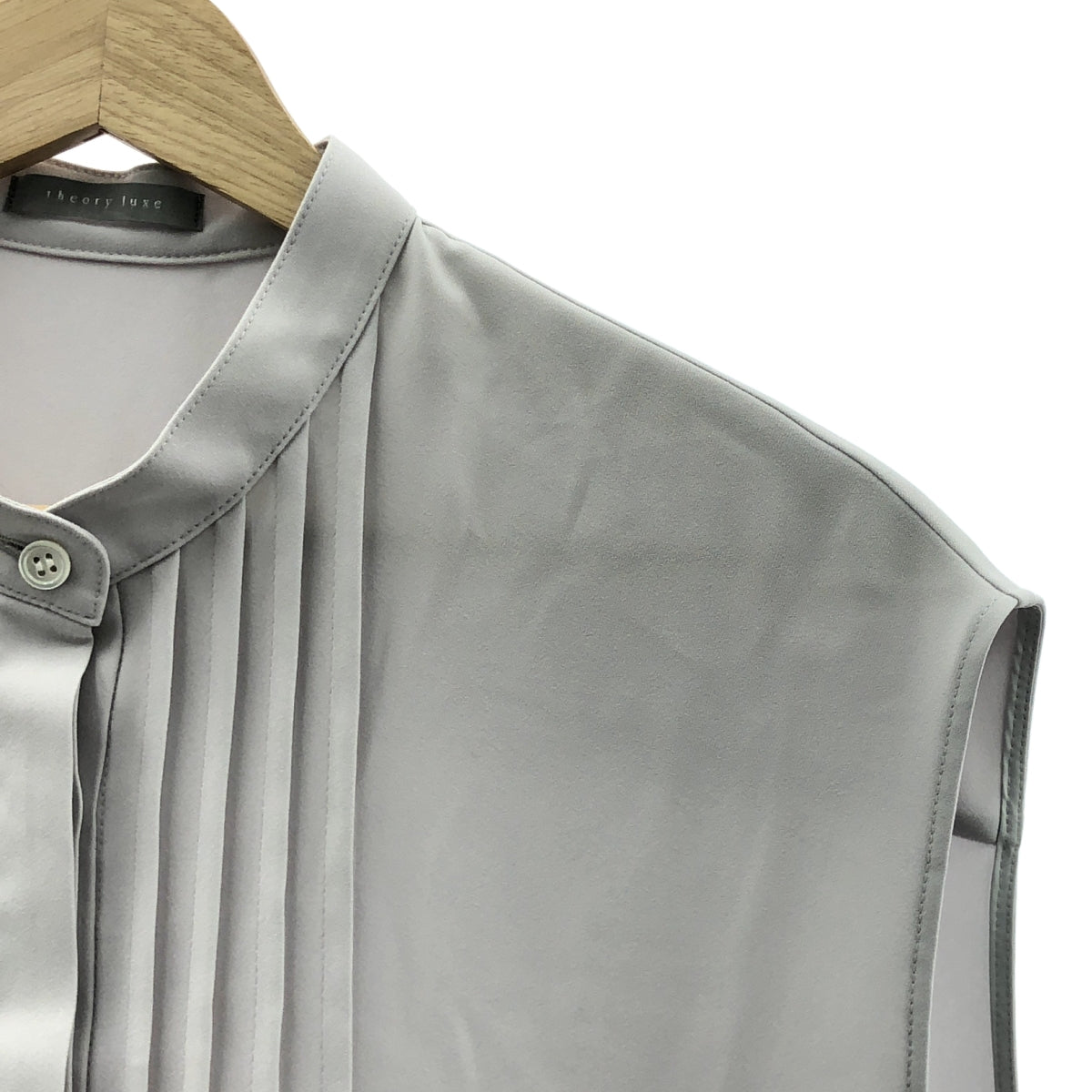 theory luxe / セオリーリュクス | 2025SS | Marvine Lina Blouse バンドカラーシャツ | 38 | ライトグレー | レディース