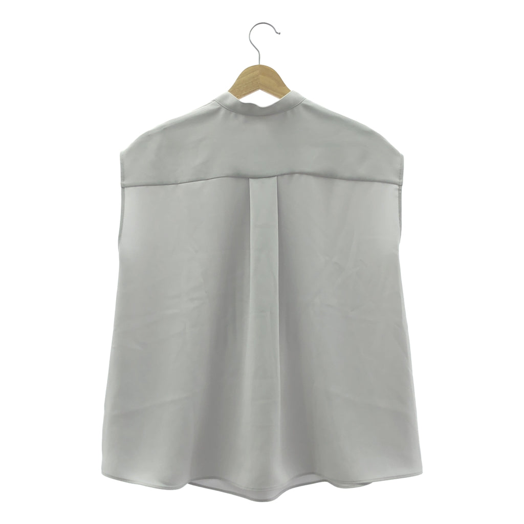 theory luxe / セオリーリュクス | 2025SS | Marvine Lina Blouse バンドカラーシャツ | 38 | ライトグレー | レディース