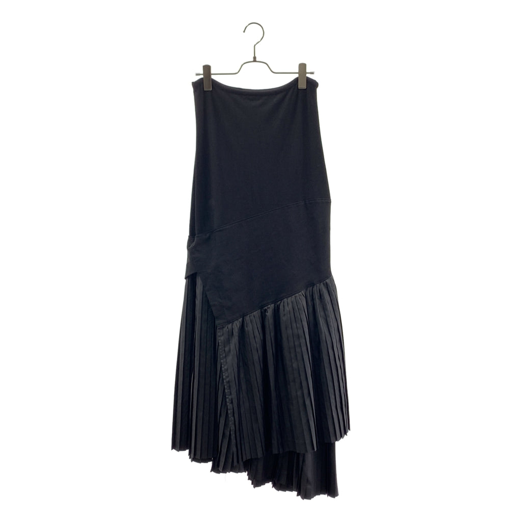 COMME des GARCONS NOIR / 콤데 갤슨 노아르 | 1990s | 다른 소재 전환 변형 비대칭 주름 롱 스커트 | M | 여성