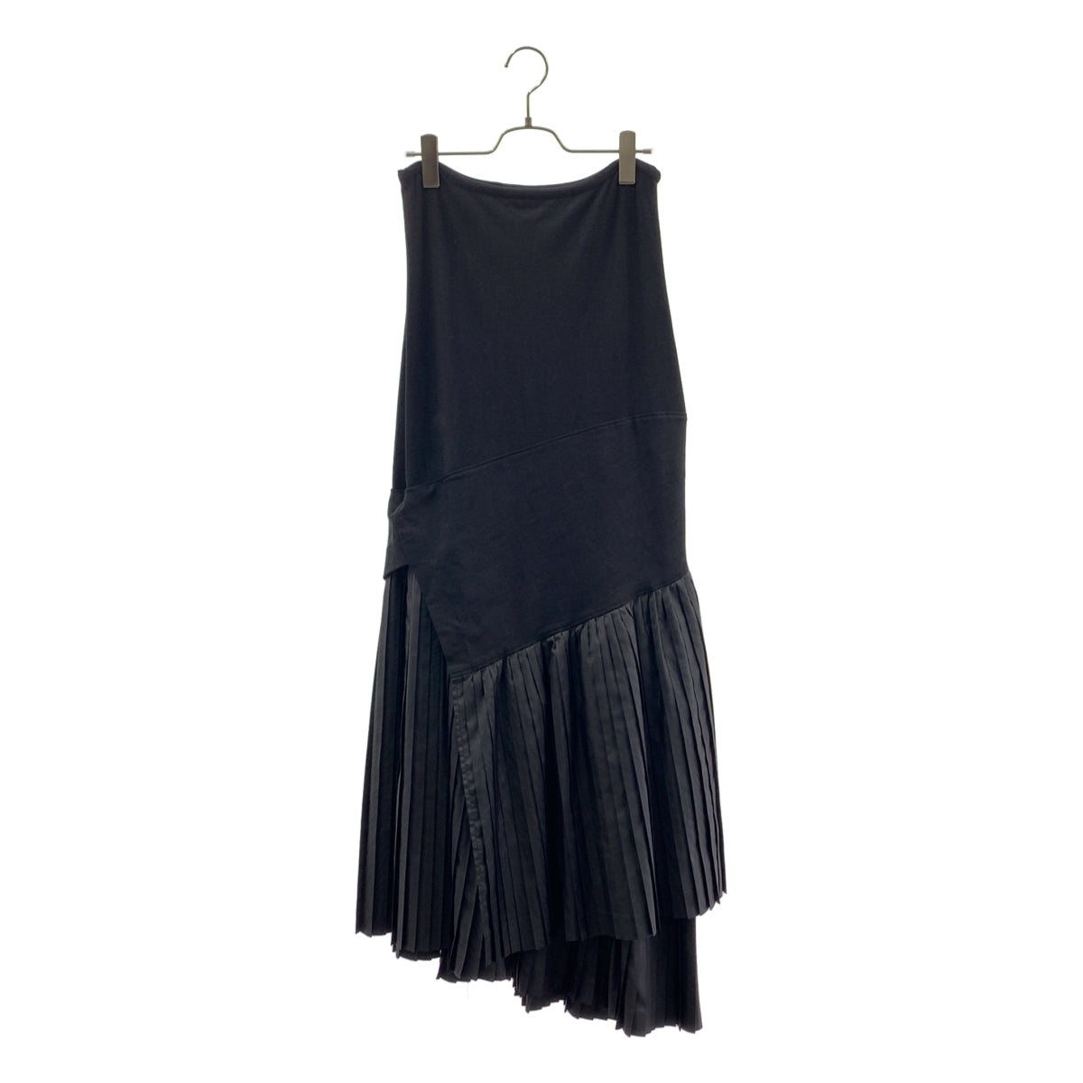 COMME des GARCONS NOIR / 콤데 갤슨 노아르 | 1990s | 다른 소재 전환 변형 비대칭 주름 롱 스커트 | M | 여성