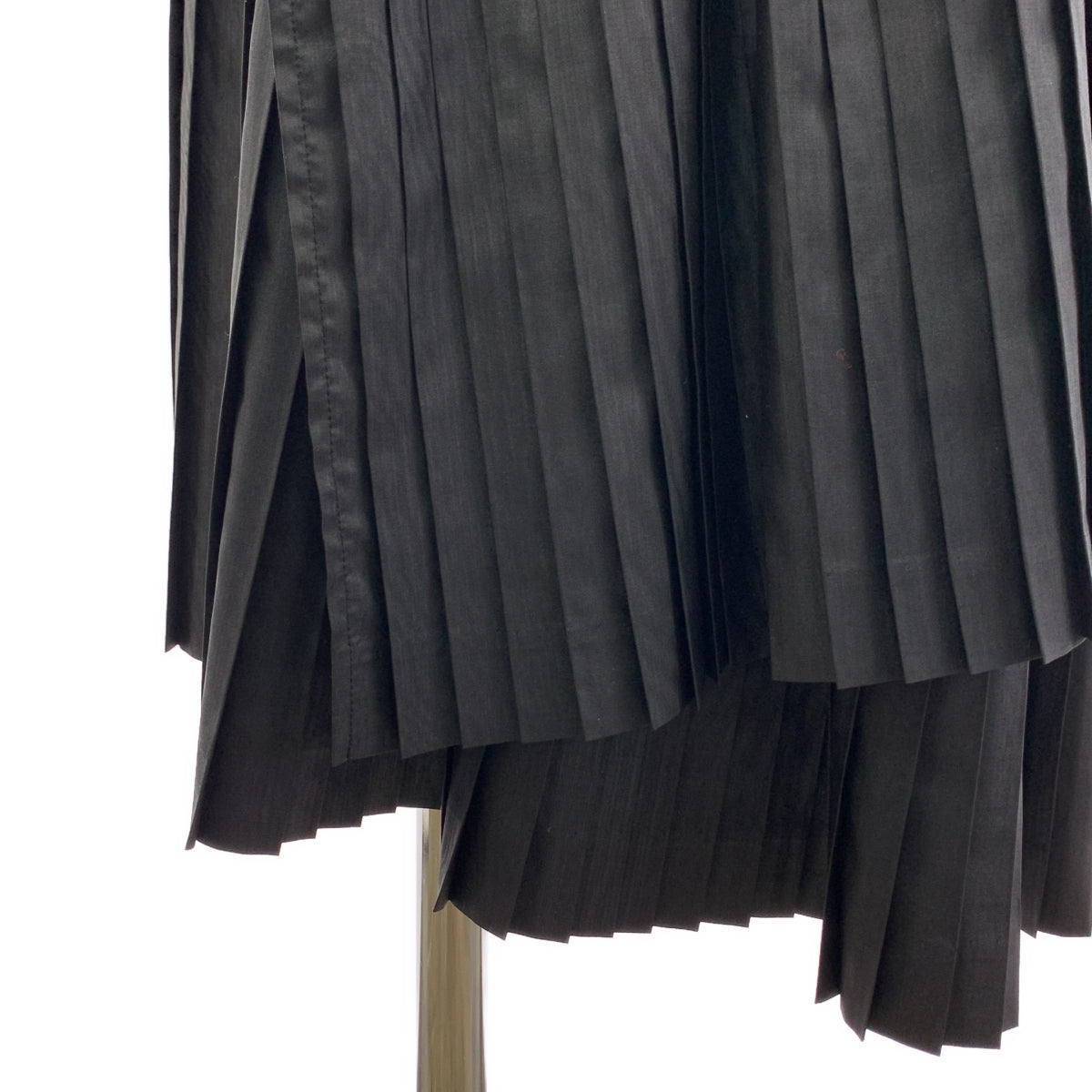 COMME des GARCONS NOIR / 콤데 갤슨 노아르 | 1990s | 다른 소재 전환 변형 비대칭 주름 롱 스커트 | M | 여성