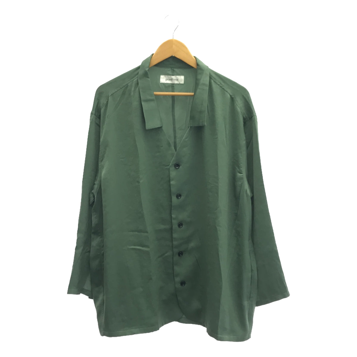 【新品】  prasthana / プラスターナ | vintagesatin shirt シャツ | M | グリーン | メンズ