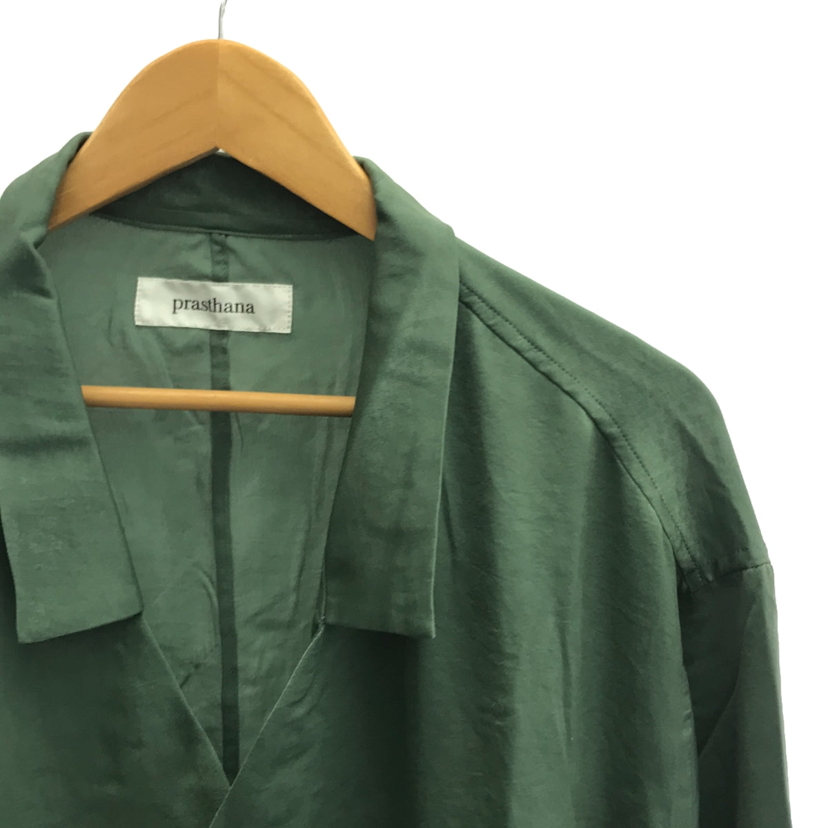 【新品】  prasthana / プラスターナ | vintagesatin shirt シャツ | M | グリーン | メンズ