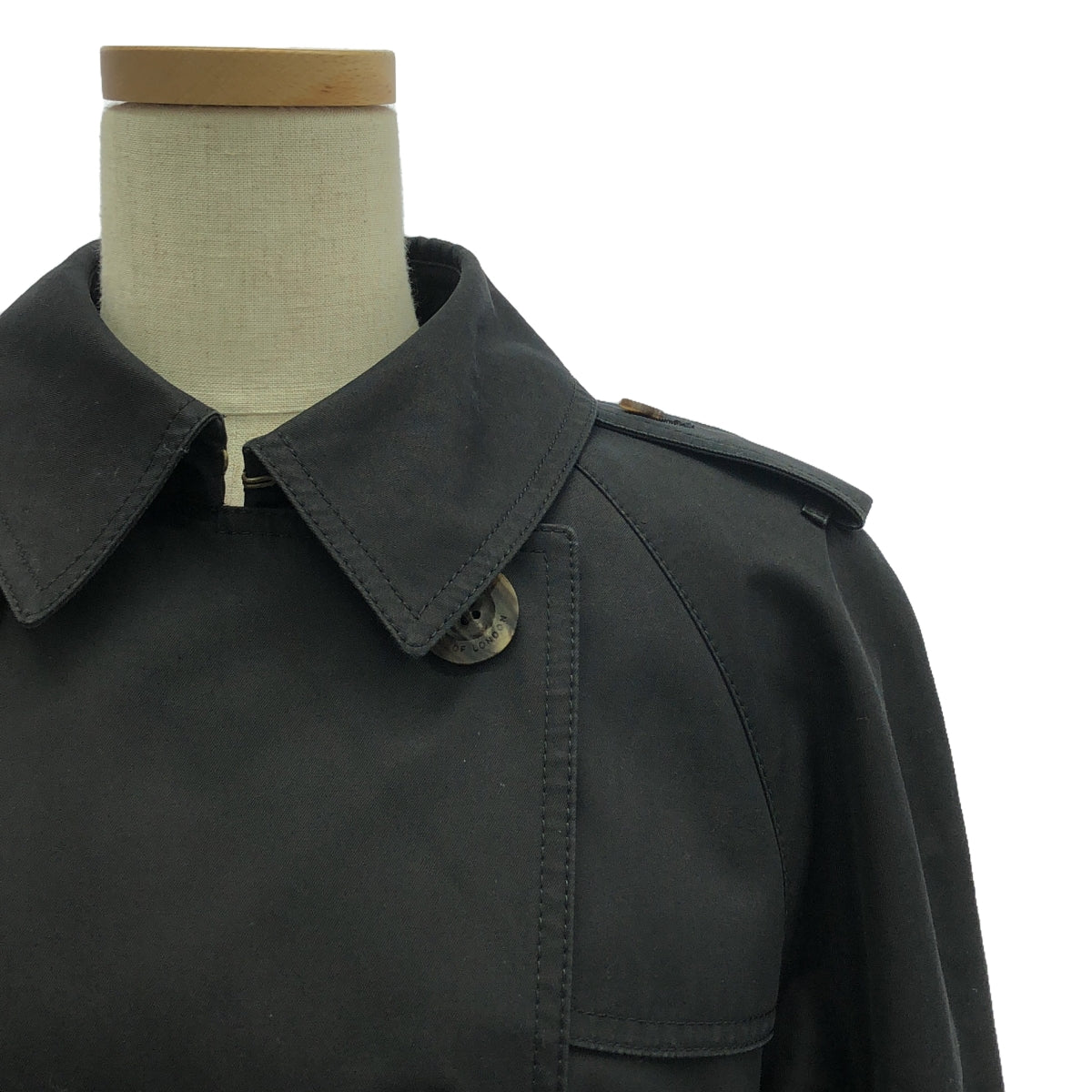 AQUASCUTUM / アクアスキュータム | NEW AQUA 5 ライナー付 コットン トレンチ コート | ブラック | レディース