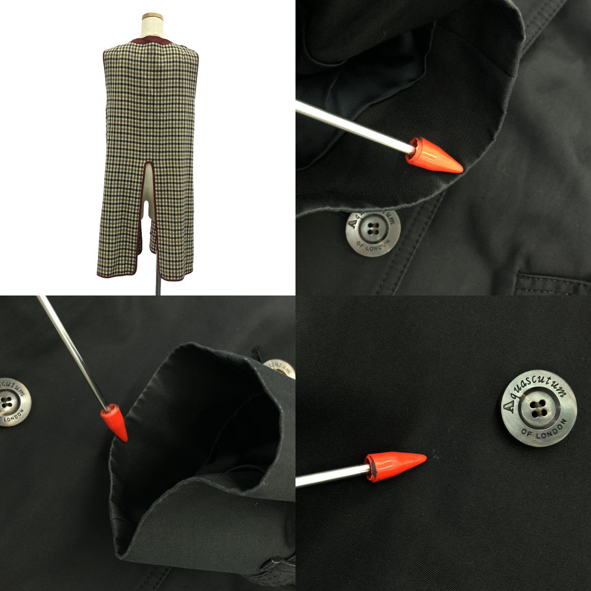 AQUASCUTUM / アクアスキュータム | NEW AQUA 5 ライナー付 コットン トレンチ コート | ブラック | レディース