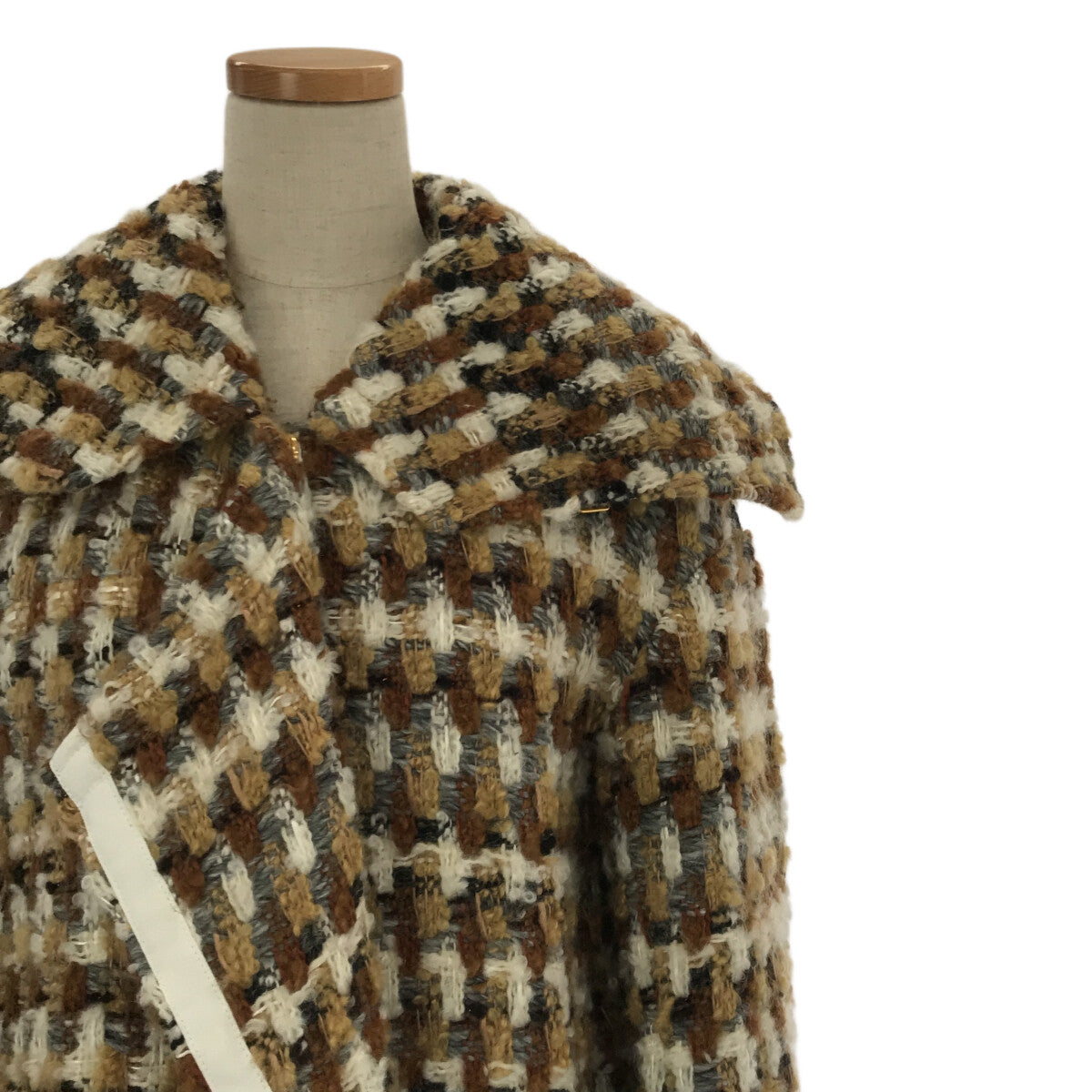 【美品】  COATE / コート | ビッグカラー ツイードコート | 38 | ベージュ | レディース