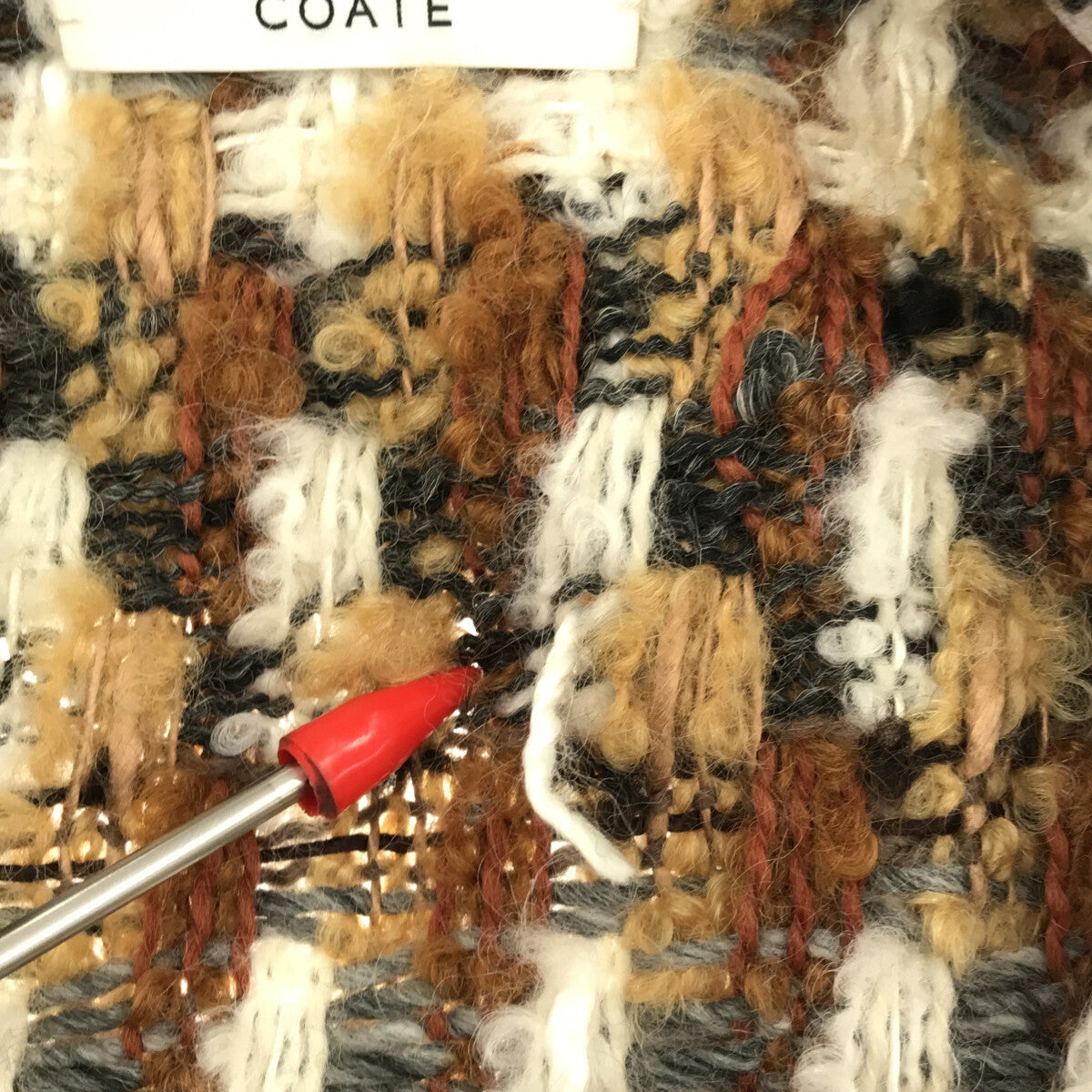 [Good Condition] COATE / Coat | Big Collar Tweed Coat | 38 | Beige | Women's