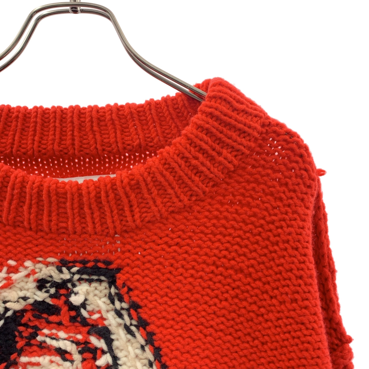 雙排扣上衣 | 手工提花羊毛針織套頭衫 | S |