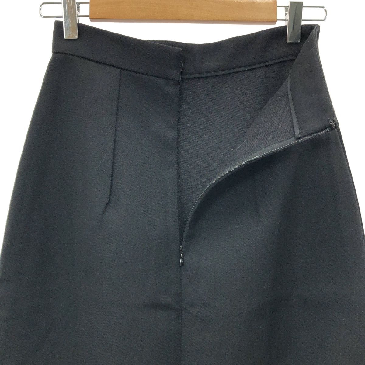 YVES SAINT LAURENT / イヴサンローラン | ウール ナイロン タイトスカート | ブラック | レディース