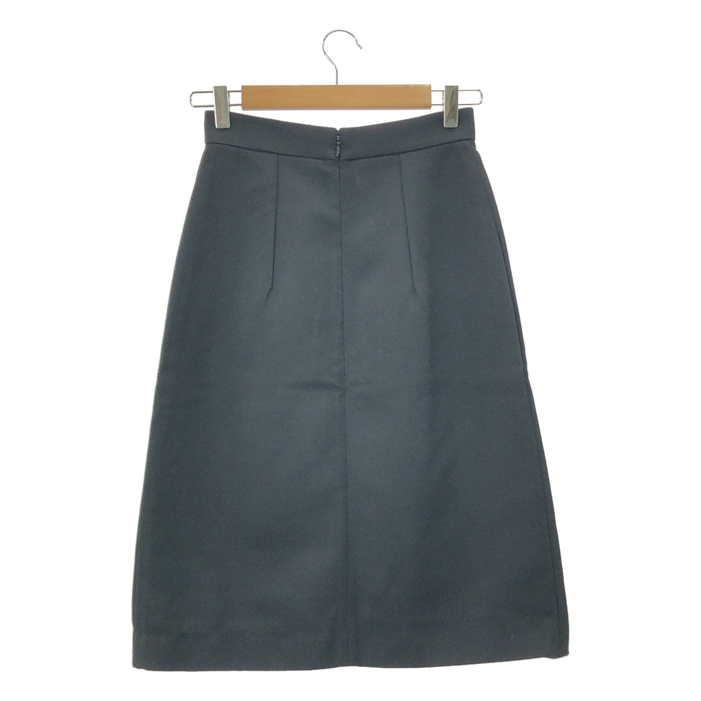 YVES SAINT LAURENT / イヴサンローラン | ウール ナイロン タイトスカート | ブラック | レディース