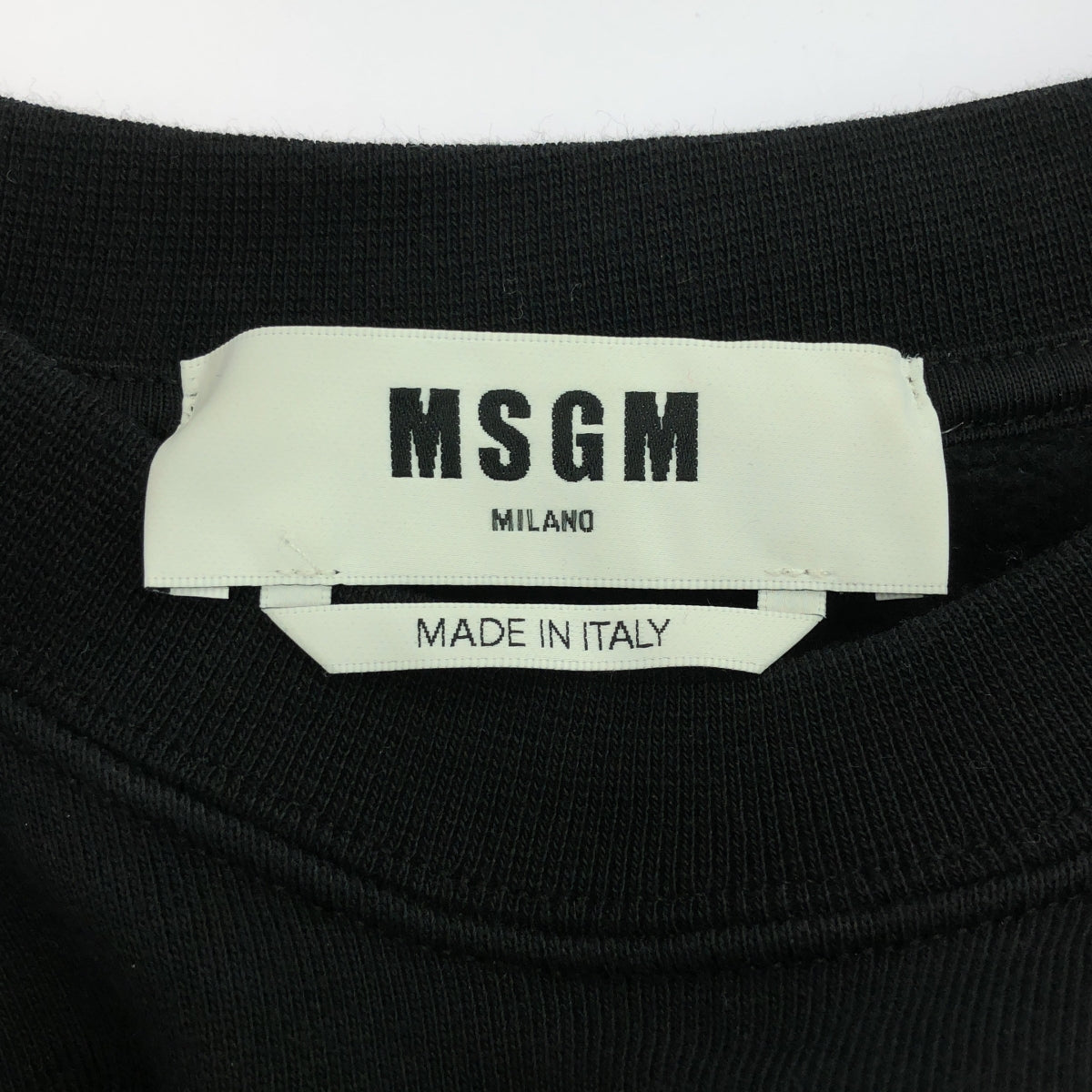 MSGM / エムエスジーエム | 裏起毛 ロゴプリント クルーネックトレーナー | XS | ブラック/ホワイト | レディース