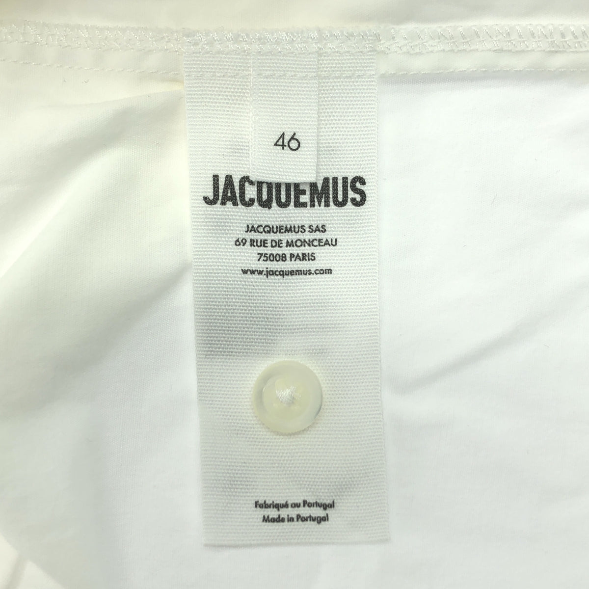 JACQUEMUS / ジャックムス | LES SCULPTURES メタルボタン フライフロントシャツ | 46 | ホワイト | メンズ