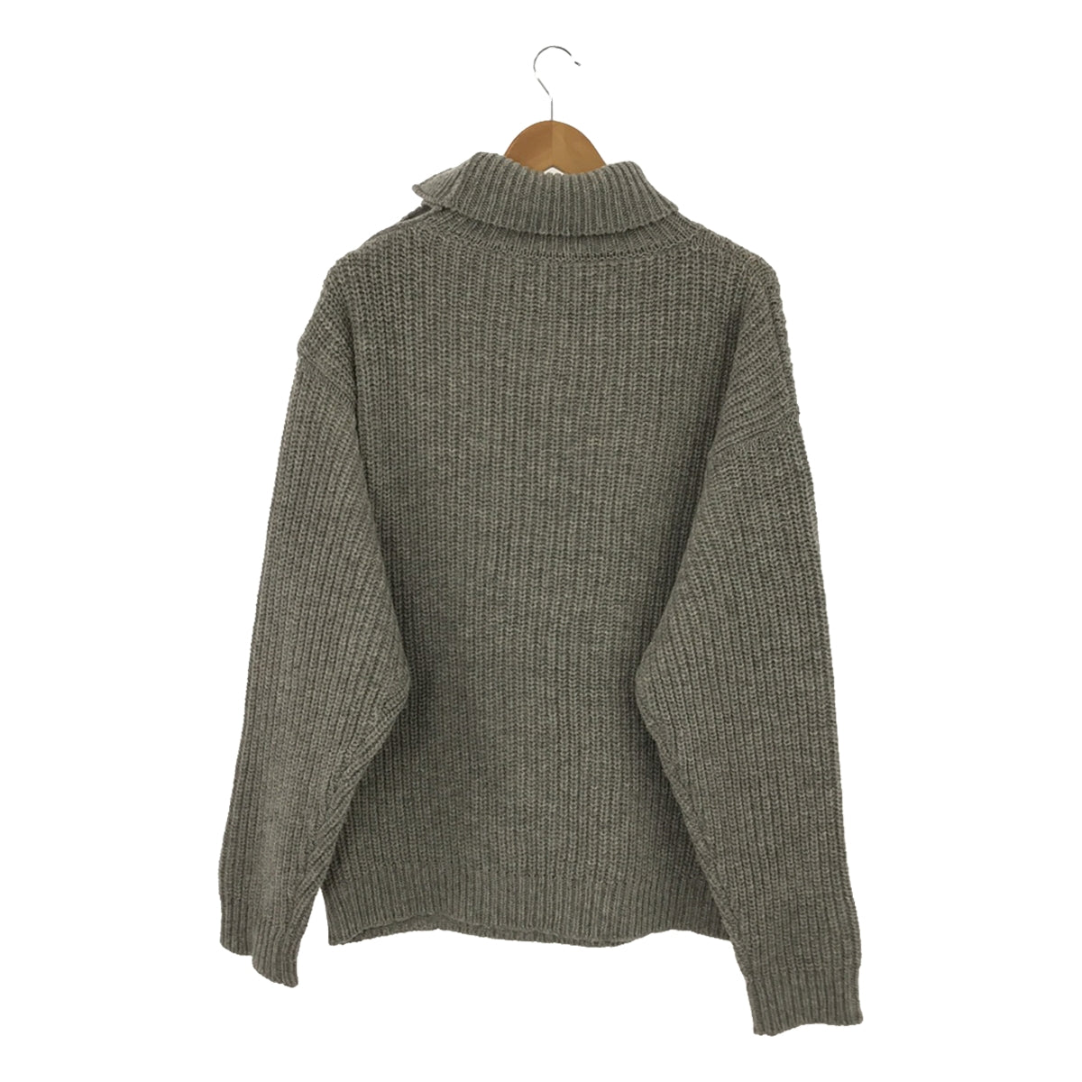 JIL SANDER+ | Wool shoulder button oversized turtleneck sweater | XS | Gray | Men's