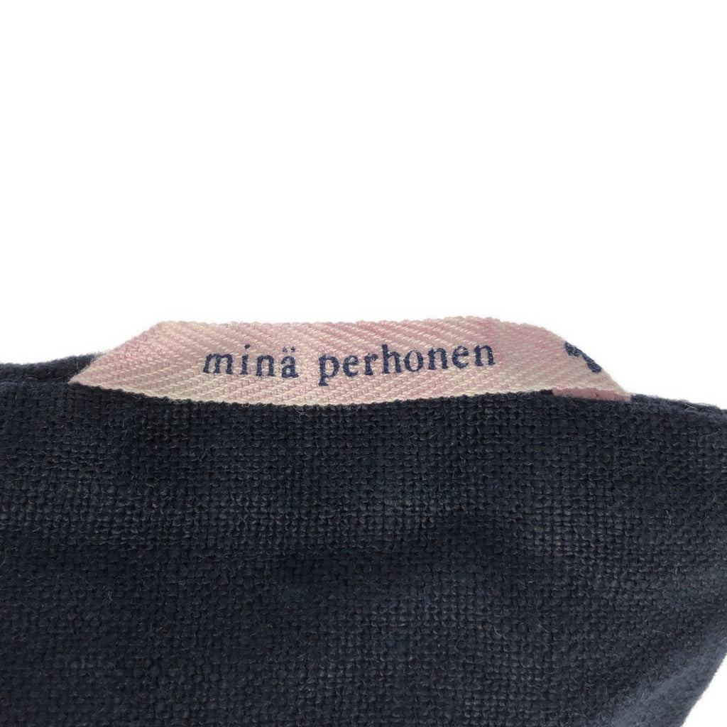 mina perhonen / ミナペルホネン | × 宗像堂 munakatadou / リネン パン バッグ | ネイビー/ホワイト | レディース