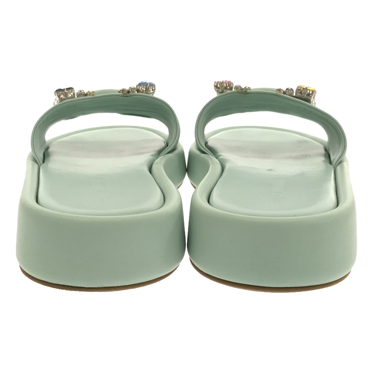 sergio rossi / Sergio Rossi | SR JELLY Jewel Flat Sandals | 38 | AGAVE / Green | Women's