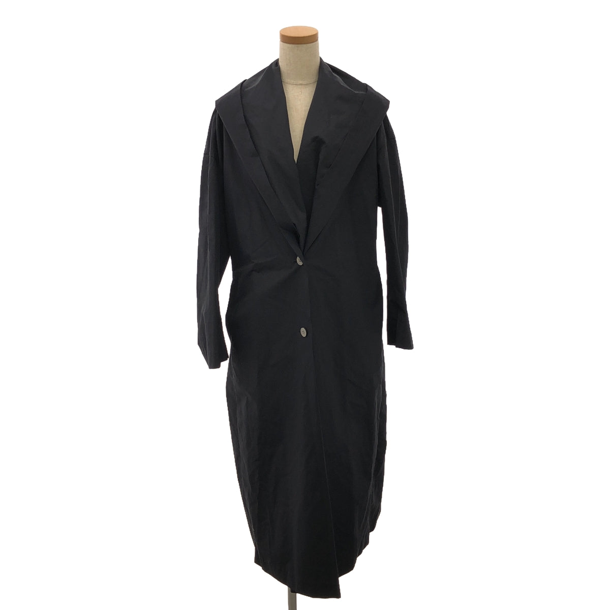 【美品】  robelite&CO. / ローベリイテアンドシーオー | Olmetex / ベルテッド ドレープ フーデッドコート | 36 | ネイビー | レディース