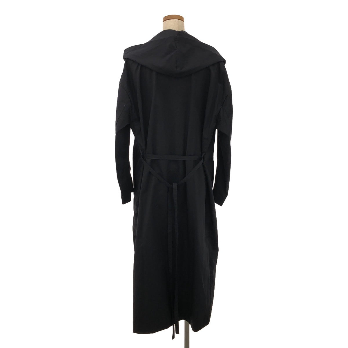 【美品】  robelite&CO. / ローベリイテアンドシーオー | Olmetex / ベルテッド ドレープ フーデッドコート | 36 | ネイビー | レディース