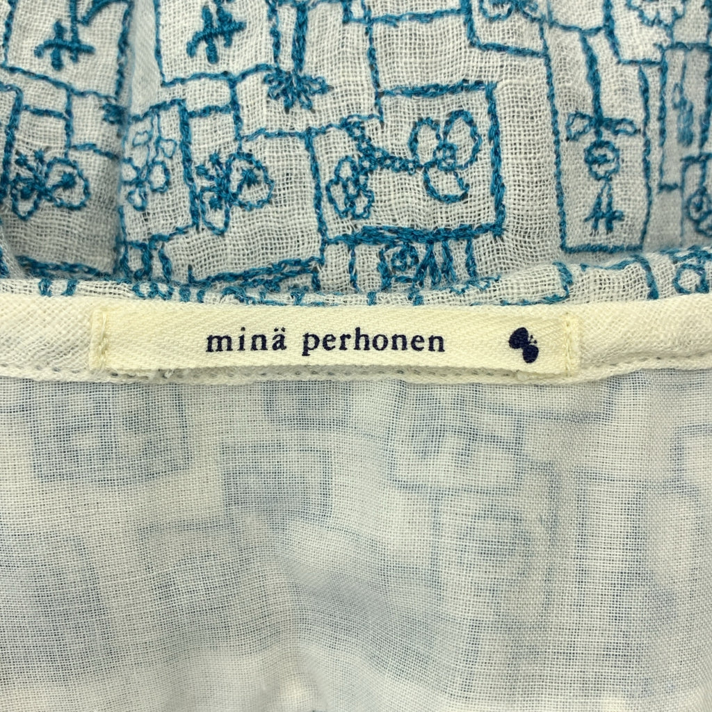 mina perhonen / 미나펠호넨 | obscure / 린넨 라운드 컬러 원피스 | 36 |