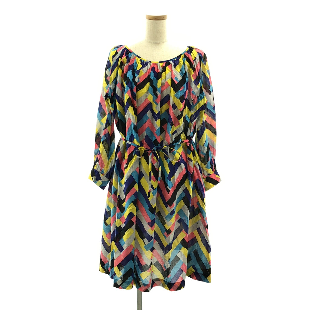 mina perhonen / ミナペルホネン | prism コットン 総柄 プルオーバー ワンピース | 36 | レディース