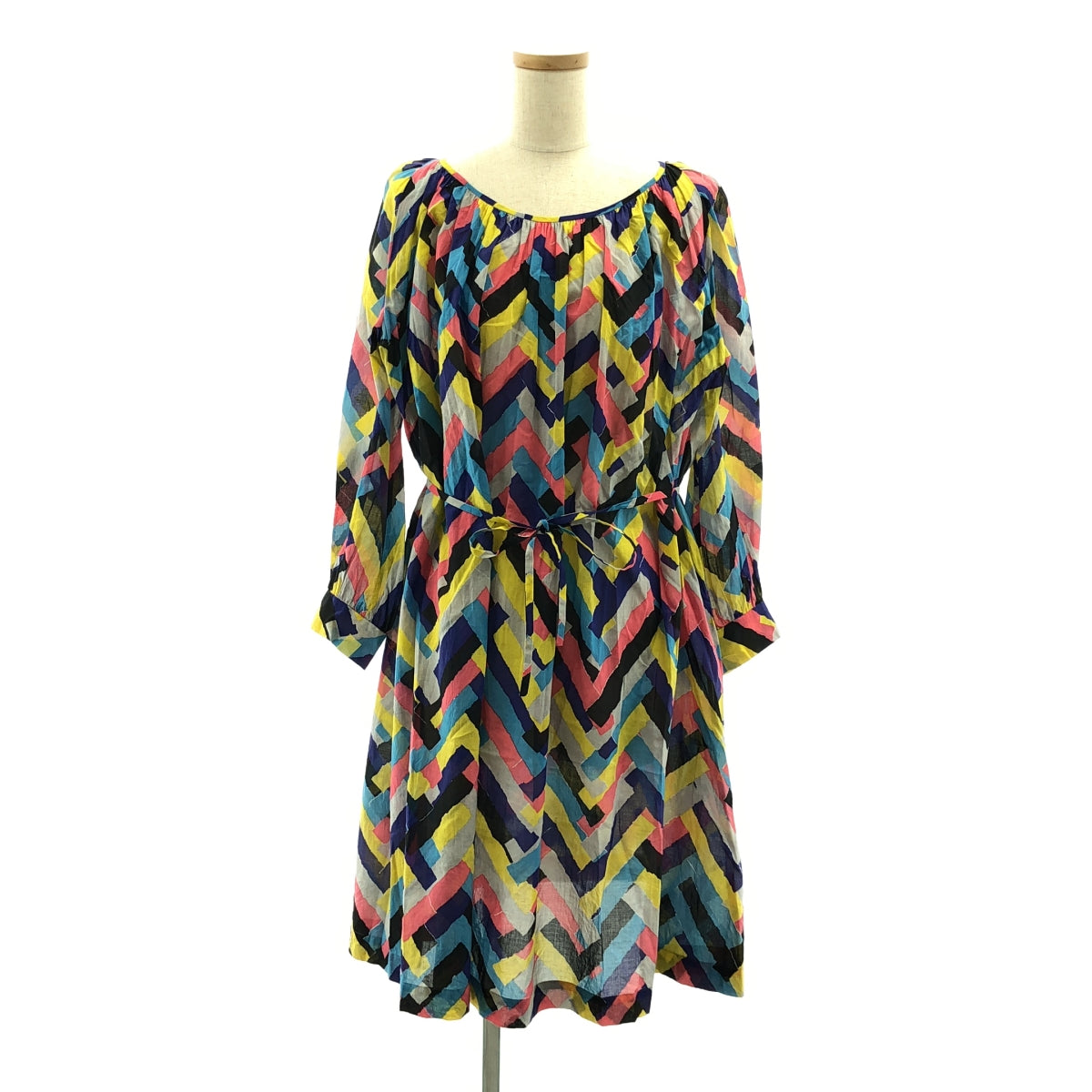 mina perhonen / ミナペルホネン | prism コットン 総柄 プルオーバー ワンピース | 36 | レディース