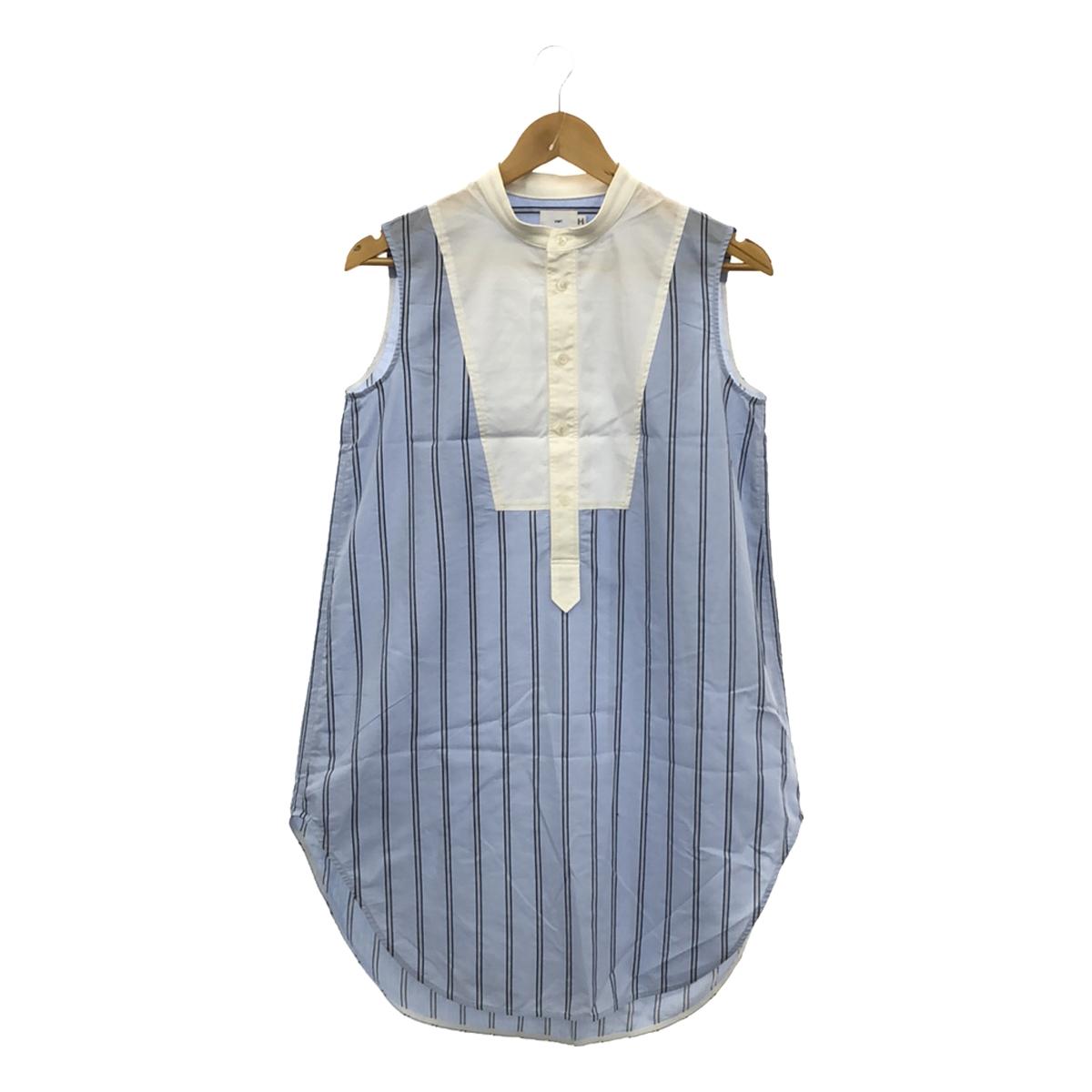 yori | Striped band collar sleeveless shirt dress | 38 | Women's