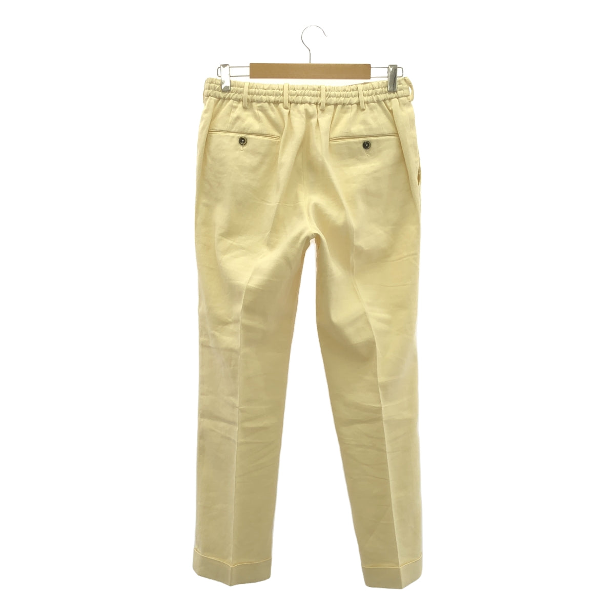 PT TORINO | SLIM FIT STRETCH / Cotton linen drawstring tuck pants | 48 | Men's