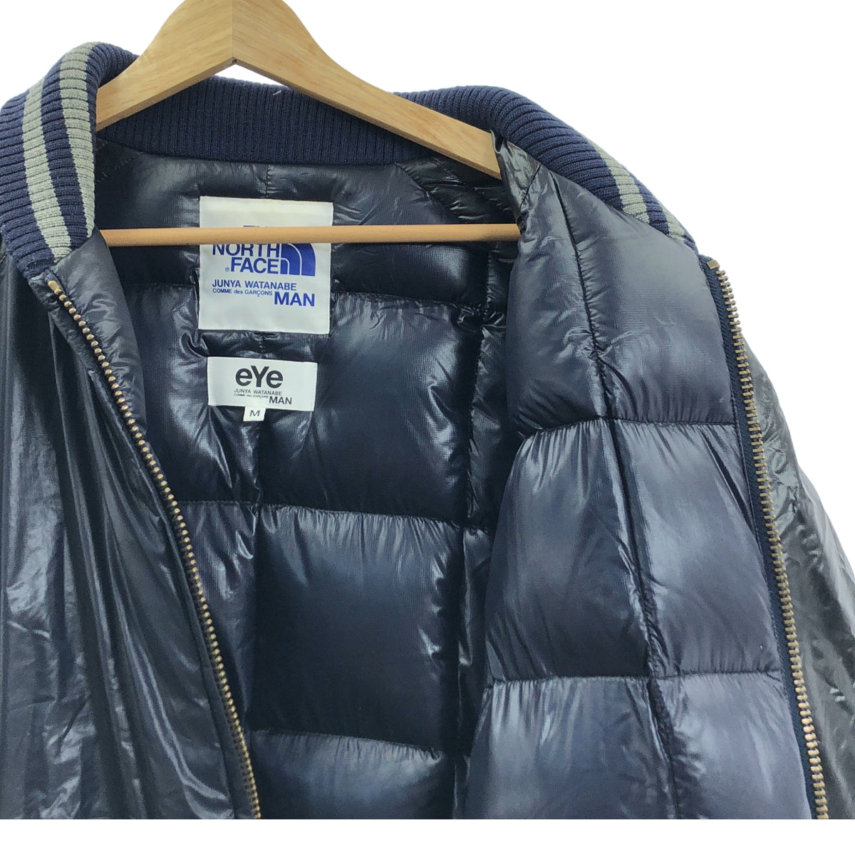 eye JUNYA WATANABE COMME des GARCONS MAN / アイジュンヤワタナベ マン | 2020AW | ×THE NORTH FACE ノースフェイス / ナイロン リップストップ ダウン ブルゾン | M | ネイビー / ブラック | メンズ