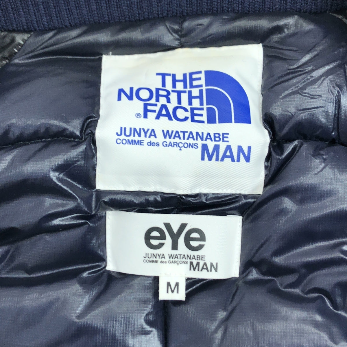 eye JUNYA WATANABE COMME des GARCONS MAN / アイジュンヤワタナベ マン | 2020AW | ×THE NORTH FACE ノースフェイス / ナイロン リップストップ ダウン ブルゾン | M | ネイビー / ブラック | メンズ