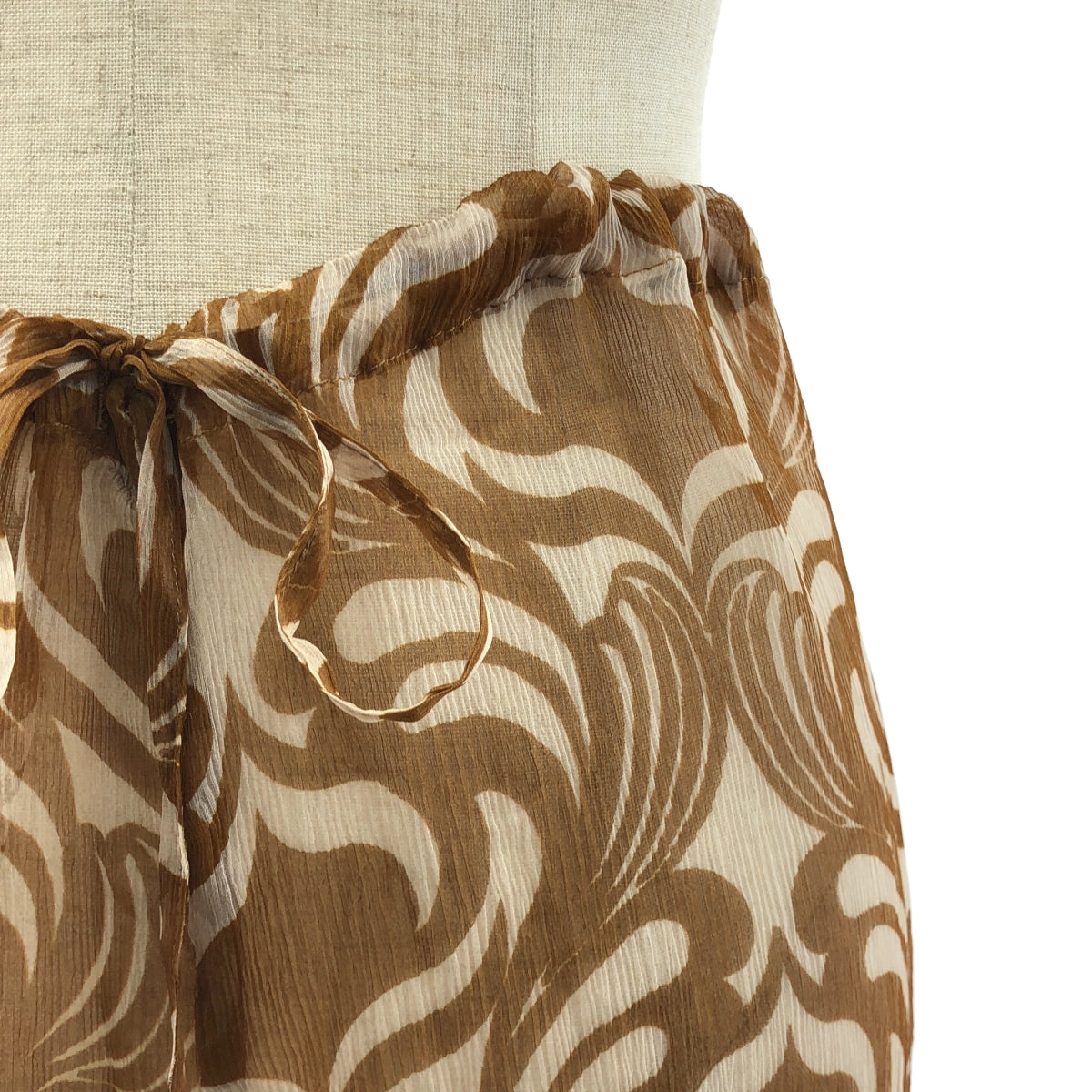 DRIES VAN NOTEN / 드리스 밴 노튼 | 2024SS | PACHAS / silk 100% / 실크 총 무늬 드로스트링 시어 팬츠 |