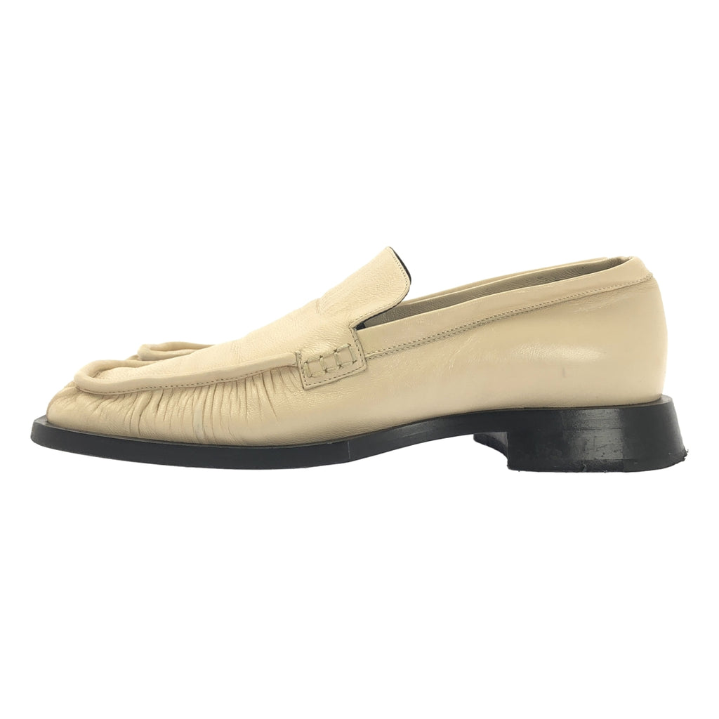 JIL SANDER / ジルサンダー | レザー スクエアトゥ ギャザー ローファー | 37 | レディース