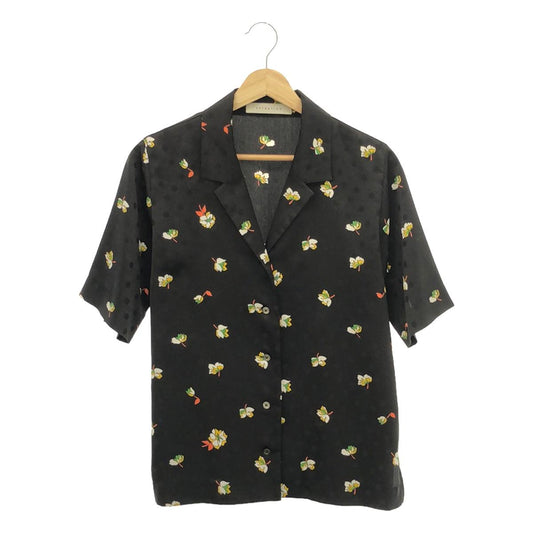 [Good Condition] ESTNATION | Flower dot print open collar shirt | Black | Women's