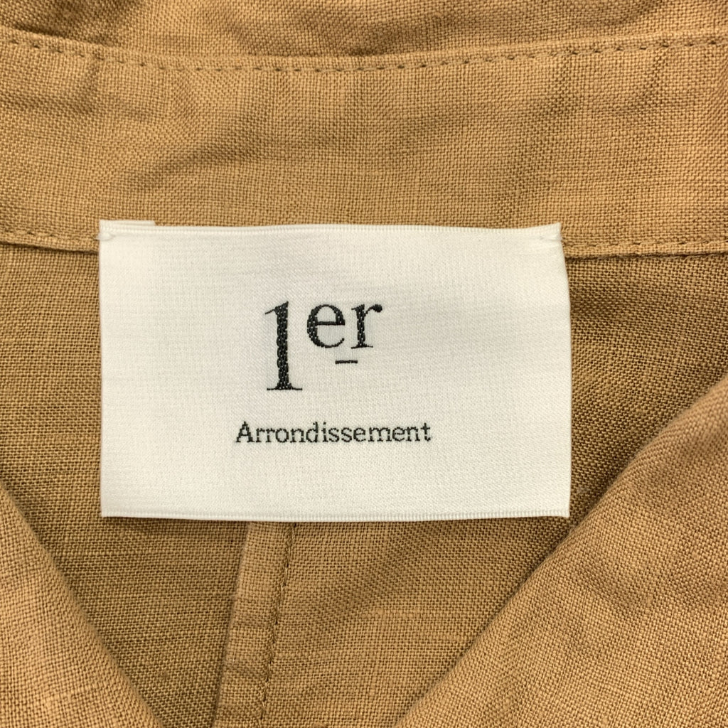 1er Arrondissement / プルミエアロンディスモン | リネン ベルテッド オーバーシルエット シャツ ワンピース | 38 |