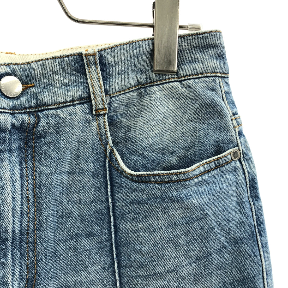 STELLA McCARTNEY / ステラマッカートニー | ロゴボタン パッチ センタープレス デニムパンツ | 28 | レディース